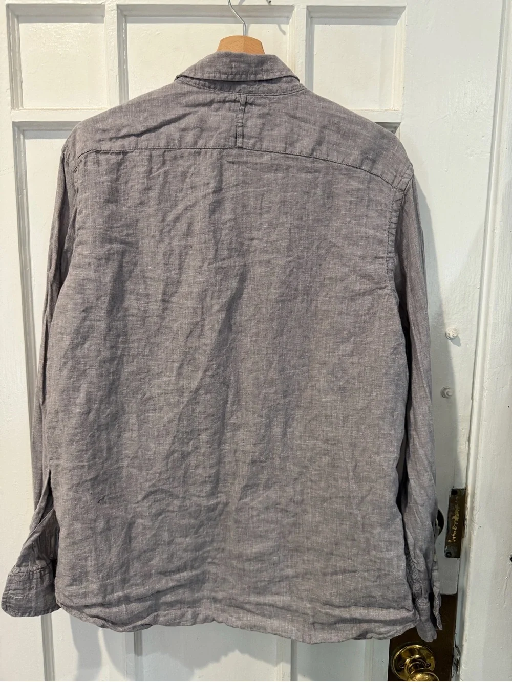 Banana Republic Lavender-Gray Linen Button-Down Shirt